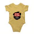 Baby Romper | 0-12 Months | 180 GSM Bio-Washed Cotton | Double-Stitched, Pre-Shrunk | Unisex | Personalized | Typography | Humor | Everyday | Humorous | Married Life, No Peace - back - Yellow - mockup 2