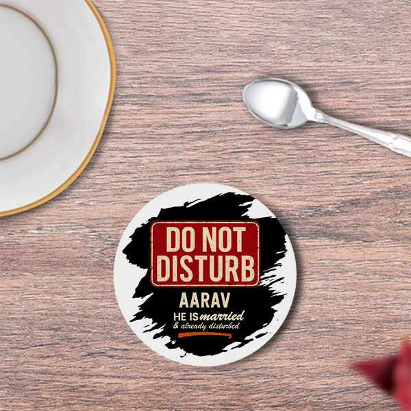 Coasters | 3mm MDF Board | Super Glossy Finish, Durable | Unisex | Personalized | Typography | Humor | Everyday | Humorous | Married Life, No Peace