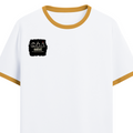 Ringer T-Shirt | Unisex Fit | 100% Cotton | Bio-Washed, Pre-Shrunk, Rib Neck | Adults | Personalized | Typography | Hand Gestures | Self-expression | Everyday | Humorous | Humorous K-pop - right pocket - Mustard yellow off white - mockup 4