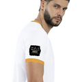 Ringer T-Shirt | Unisex Fit | 100% Cotton | Bio-Washed, Pre-Shrunk, Rib Neck | Adults | Personalized | Typography | Hand Gestures | Self-expression | Everyday | Humorous | Humorous K-pop - right sleeve - Mustard yellow off white - mockup 6