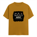 Male Classic Crew T-Shirt | Men's Regular Fit | 180 GSM Bio-Washed Cotton | Pre-Shrunk, Double-Stitched | Personalized | Typography | Hand Gestures | Self-expression | Everyday | Humorous | Humorous K-pop - front - Mustard Yellow - mockup 1