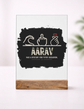 Acrylic Photo Frame with Stand | 5x7 Inch | Acrylic & Wood | UV Printed Tabletop Display | Universal | Personalized | Typography | Hand Gestures | Self-expression | Everyday | Humorous | Humorous K-pop - front_1 - mockup 2