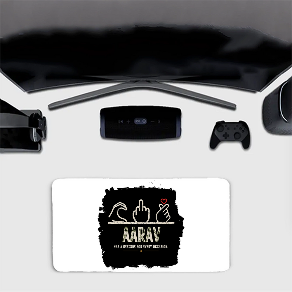Gaming Pad | Extended Sizes 60x30cm & 80x33cm | 3mm Thick Skid-Proof Base | Smooth Control & Fade-Proof | Unisex | Personalized | Typography | Hand Gestures | Self-expression | Everyday | Humorous | Humorous K-pop - front_80x33cm - mockup 1
