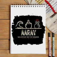 Sketchbook | A5 Size | 140 GSM Paper | Spiral Bound | Unisex | Personalized | Typography | Hand Gestures | Self-expression | Everyday | Humorous | Humorous K-pop