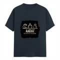 Female Classic Crew T-Shirt | Regular Fit | 180 GSM Bio-Washed Cotton Blend | Pre-Shrunk, Double-Stitched | Women | Personalized | Typography | Hand Gestures | Self-expression | Everyday | Humorous | Humorous K-pop - front - Navy Blue - mockup 1