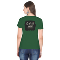 Female Classic Crew T-Shirt | Regular Fit | 180 GSM Bio-Washed Cotton Blend | Pre-Shrunk, Double-Stitched | Women | Personalized | Typography | Hand Gestures | Self-expression | Everyday | Humorous | Humorous K-pop - back - Bottle Green - mockup 2