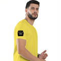 Female Classic Crew T-Shirt | Regular Fit | 180 GSM Bio-Washed Cotton Blend | Pre-Shrunk, Double-Stitched | Women | Personalized | Typography | Hand Gestures | Self-expression | Everyday | Humorous | Humorous K-pop - right sleeve - New Yellow - mockup 6