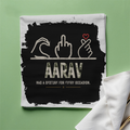Cloth Napkin | Standard Dining Size | 100% Polyester | Soft, Durable, Hemmed | Unisex | Personalized | Typography | Hand Gestures | Self-expression | Everyday | Humorous | Humorous K-pop - front - White - mockup 1