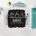 Placemat | Standard Dining | 100% Polyester | Durable, Fade-Proof, Soft | Unisex | Personalized | Typography | Hand Gestures | Self-expression | Everyday | Humorous | Humorous K-pop - front - White - mockup 1