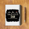 A5 Notepad | 120 Pages, Ruled/Unruled | 70 GSM Natural Shade Paper, 300 GSM Cover | Wire Bound | Everyday Use | Personalized | Typography | Hand Gestures | Self-expression | Everyday | Humorous | Humorous K-pop - back - White - mockup 2