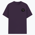 Basic T-Shirt | Unisex Fit XS-2XL | 180 GSM Poly-Cotton Blend | Soft Finish, Durable | Adults | Personalized | Typography | Hand Gestures | Self-expression | Everyday | Humorous | Humorous K-pop - left pocket - Purple melange - mockup 3