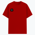Basic T-Shirt | Unisex Fit XS-2XL | 180 GSM Poly-Cotton Blend | Soft Finish, Durable | Adults | Personalized | Typography | Hand Gestures | Self-expression | Everyday | Humorous | Humorous K-pop - right pocket - Red - mockup 4
