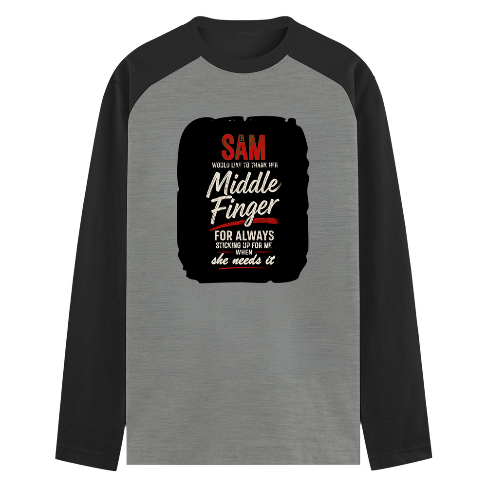 Male Raglan T-Shirt | Men's Regular Fit | 180 GSM Bio-Washed Fabric | Double Stitched, Ribbed Neck | Personalized | Typography | Humor | Friendship | Everyday | Humorous - front - mockup 1