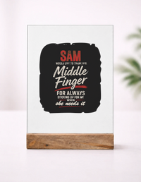 Acrylic Photo Frame with Stand | 5x7 Inch | Acrylic & Wood | UV Printed Tabletop Display | Universal | Personalized | Typography | Humor | Friendship | Everyday | Humorous