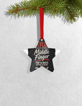 Christmas Ornaments | 3x3 Inch Home Decor | Acrylic | Waterproof, Fade-Proof, Ready to Hang | Unisex | Personalized | Typography | Humor | Friendship | Everyday | Humorous - front_Star - Star - mockup 2