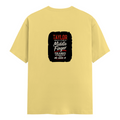 Male Classic Crew T-Shirt | Men's Regular Fit | 180 GSM Bio-Washed Cotton | Pre-Shrunk, Double-Stitched | Personalized | Typography | Humor | Friendship | Everyday | Humorous - back - Yellow - mockup 2
