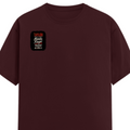 Male Classic Crew T-Shirt | Men's Regular Fit | 180 GSM Bio-Washed Cotton | Pre-Shrunk, Double-Stitched | Personalized | Typography | Humor | Friendship | Everyday | Humorous - right pocket - Maroon - mockup 4