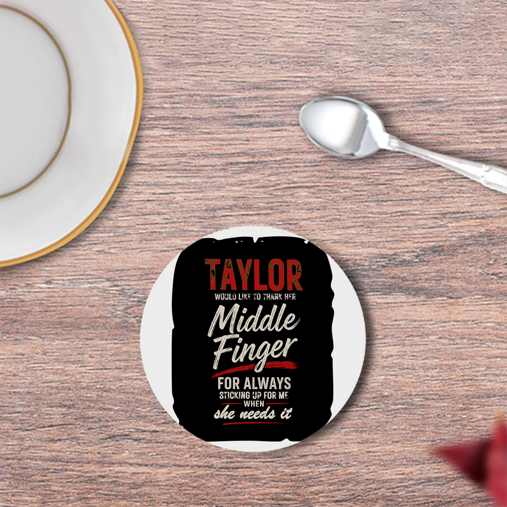 Coasters | 3mm MDF Board | Super Glossy Finish, Durable | Unisex | Personalized | Typography | Humor | Friendship | Everyday | Humorous - front - White - mockup 1