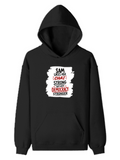 Pullover Hoodie | Unisex Regular Fit | Cotton Blend Tri-Layer | All-Season Comfort, Ribbed Cuffs | Adults | Personalized | Typography | Democracy | Strength | Self-purchase | Assertive - front - Black - mockup 1