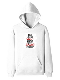 Pullover Hoodie | Unisex Regular Fit | Cotton Blend Tri-Layer | All-Season Comfort, Ribbed Cuffs | Adults | Personalized | Typography | Democracy | Strength | Self-purchase | Assertive