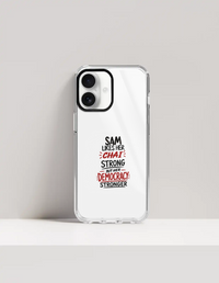 Hard Clear Case | For iPhone | TPU & PC Hybrid | Camera Guard & Scratch-Proof | Unisex | Personalized | Typography | Democracy | Strength | Self-purchase | Assertive
