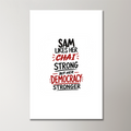 Acrylic Poster | Glossy 3mm Acrylic | Stick-On Wall Decor | Frameless | Unisex | Personalized | Typography | Democracy | Strength | Self-purchase | Assertive - front_2 - 16x24Inch - White - mockup 2