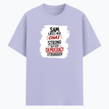 Cotton Stretch T-Shirt | Unisex Fit | 95% Cotton 5% Spandex | Breathable Flexible Durable | Adults | Personalized | Typography | Democracy | Strength | Self-purchase | Assertive - front - Lavender - mockup 1