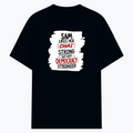 Cotton Stretch T-Shirt | Unisex Fit | 95% Cotton 5% Spandex | Breathable Flexible Durable | Adults | Personalized | Typography | Democracy | Strength | Self-purchase | Assertive - front - Navy Blue - mockup 1