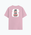 Cotton Stretch T-Shirt | Unisex Fit | 95% Cotton 5% Spandex | Breathable Flexible Durable | Adults | Personalized | Typography | Democracy | Strength | Self-purchase | Assertive - back - Light Baby Pink - mockup 2