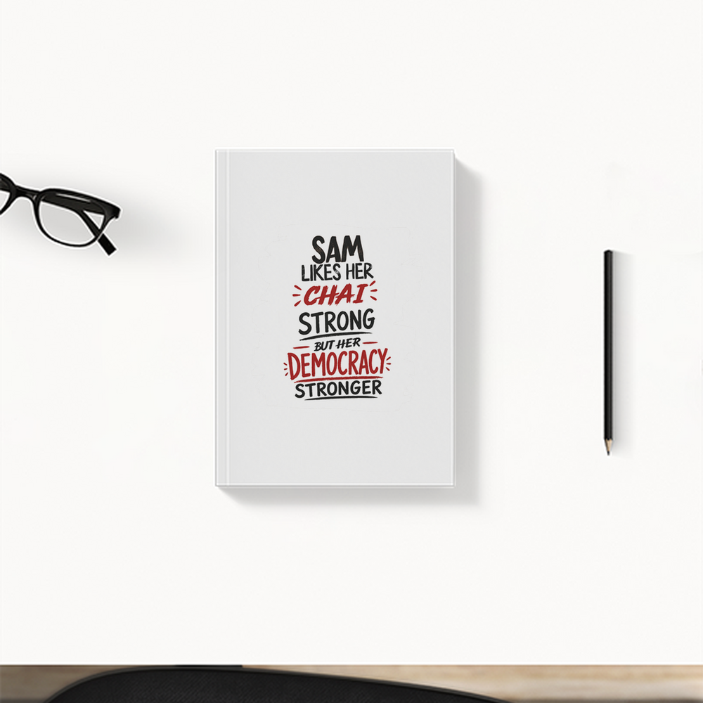 Daily Planner | 3-Month Undated | Soft-Bound | 204 Pages, Dotted Notes | Unisex Adult | Personalized | Typography | Democracy | Strength | Self-purchase | Assertive - front - White - mockup 1