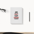 Daily Planner | 3-Month Undated | Soft-Bound | 204 Pages, Dotted Notes | Unisex Adult | Personalized | Typography | Democracy | Strength | Self-purchase | Assertive - front - White - mockup 1