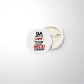 Pin Button Badge | Glossy Finish | Rust-Free Metal | Pin Attached | Unisex | Personalized | Typography | Democracy | Strength | Self-purchase | Assertive - front_44mm - 44mm - White - mockup 2