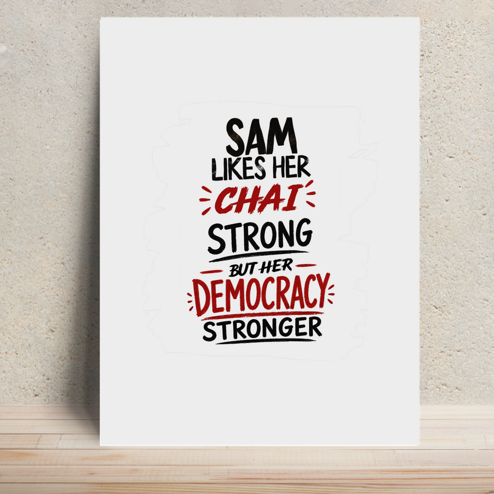 Metal Posters | 8x11.7 & 11.7x15.7 Inches | 1mm Thick Metal | Magnetic Mount | Waterproof | Glossy Finish | Home Decor | Personalized | Typography | Democracy | Strength | Self-purchase | Assertive - front - White - mockup 1