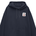 Oversized Hoodie | Relaxed Fit Unisex | 400 GSM Cotton Blend | Pre-Shrunk Warmth & Comfort | Adults | Personalized | Typography | Democracy | Strength | Self-purchase | Assertive - left pocket - Navy Blue - mockup 3