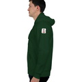 Oversized Hoodie | Relaxed Fit Unisex | 400 GSM Cotton Blend | Pre-Shrunk Warmth & Comfort | Adults | Personalized | Typography | Democracy | Strength | Self-purchase | Assertive - left sleeve - Bottle Green - mockup 5