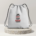 Drawstring Bag | 280 GSM | Durable Cotton | Secure Closure | Unisex | Personalized | Typography | Democracy | Strength | Self-purchase | Assertive - front - mockup 1
