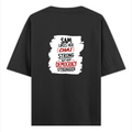 Oversized Standard T-Shirt | Unisex Relaxed Fit | 100% Super Combed Cotton | Soft, Breathable, Durable | Adult | Personalized | Typography | Democracy | Strength | Self-purchase | Assertive - back - Black - mockup 2