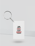 Keychain | Rectangle Square Slim | Durable Acrylic | Fade-Proof Glossy Finish | Unisex | Personalized | Typography | Democracy | Strength | Self-purchase | Assertive - front_Rectangle - Rectangle - White - mockup 3