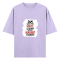 Oversized Classic T-Shirt | Unisex Relaxed Fit | 100% Super-Combed Cotton | Pre-Shrunk, Double-Stitched | Adults | Personalized | Typography | Democracy | Strength | Self-purchase | Assertive - front - Lavender - mockup 1