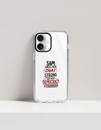 iPhone Glass Case | For Various iPhone Models | Tempered Glass & TPU | Hybrid Protection, Wireless Charging | Unisex | Personalized | Typography | Democracy | Strength | Self-purchase | Assertive