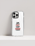 iPhone Glass Case | For Various iPhone Models | Tempered Glass & TPU | Hybrid Protection, Wireless Charging | Unisex | Personalized | Typography | Democracy | Strength | Self-purchase | Assertive - front_15 Pro - 15 Pro - mockup 10