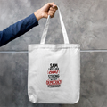 Tote Bag Zipper | Unisex | 100% Cotton Canvas | Zipper Closure, Long Handles | Everyday Use | Personalized | Typography | Democracy | Strength | Self-purchase | Assertive - back - mockup 2