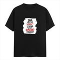 Male Classic Crew T-Shirt | Men's Regular Fit | 180 GSM Bio-Washed Cotton | Pre-Shrunk, Double-Stitched | Personalized | Typography | Democracy | Strength | Self-purchase | Assertive - front - Black - mockup 1