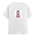 Male Classic Crew T-Shirt | Men's Regular Fit | 180 GSM Bio-Washed Cotton | Pre-Shrunk, Double-Stitched | Personalized | Typography | Democracy | Strength | Self-purchase | Assertive - back - White - mockup 2