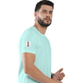 Male Classic Crew T-Shirt | Men's Regular Fit | 180 GSM Bio-Washed Cotton | Pre-Shrunk, Double-Stitched | Personalized | Typography | Democracy | Strength | Self-purchase | Assertive - right sleeve - Mint - mockup 6