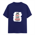 Female Classic Crew T-Shirt | Regular Fit | 180 GSM Bio-Washed Cotton Blend | Pre-Shrunk, Double-Stitched | Women | Personalized | Typography | Democracy | Strength | Self-purchase | Assertive - front - Royal Blue - mockup 1