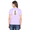 Female Classic Crew T-Shirt | Regular Fit | 180 GSM Bio-Washed Cotton Blend | Pre-Shrunk, Double-Stitched | Women | Personalized | Typography | Democracy | Strength | Self-purchase | Assertive - back - Lavender - mockup 2