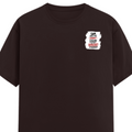 Female Classic Crew T-Shirt | Regular Fit | 180 GSM Bio-Washed Cotton Blend | Pre-Shrunk, Double-Stitched | Women | Personalized | Typography | Democracy | Strength | Self-purchase | Assertive - left pocket - Coffee Brown - mockup 3