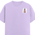 Female Classic Crew T-Shirt | Regular Fit | 180 GSM Bio-Washed Cotton Blend | Pre-Shrunk, Double-Stitched | Women | Personalized | Typography | Democracy | Strength | Self-purchase | Assertive - left pocket - Lavender - mockup 3