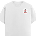 Female Classic Crew T-Shirt | Regular Fit | 180 GSM Bio-Washed Cotton Blend | Pre-Shrunk, Double-Stitched | Women | Personalized | Typography | Democracy | Strength | Self-purchase | Assertive - left pocket - White - mockup 3